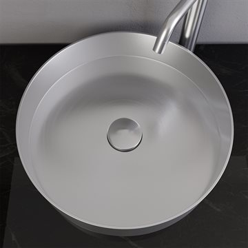 Primy Steel Rare R fritstående håndvask Ø375mm i rustfrit stål